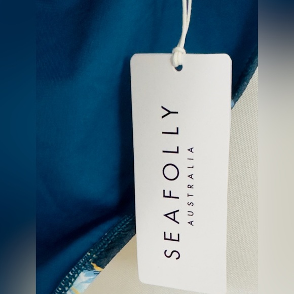 SEAFOLLY - Spring Festival Cross Back One Piece - True Navy Orange Floral US 6 - Picture 7 of 10